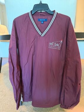 Sport-Tek Maroon V-Neck Windbreaker with Contrast Trim